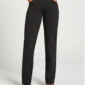 Betabrand Womens Black Petite Yoga Dress Pant Trousers Sz L